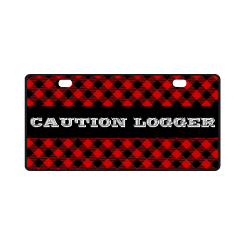 LUMBERJACK fabric squares red black License Plate