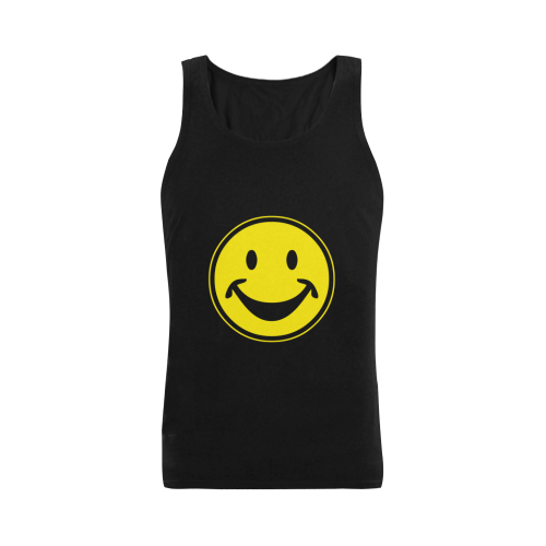 Funny yellow SMILEY for happy people Plus-size Men's Shoulder-Free Tank Top (Model T33)