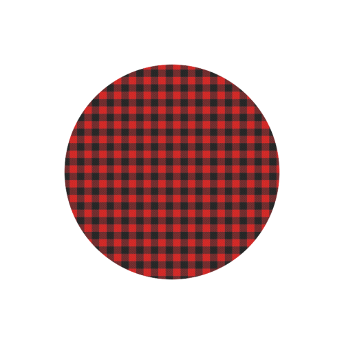 LUMBERJACK Squares Fabric - red black Round Mousepad