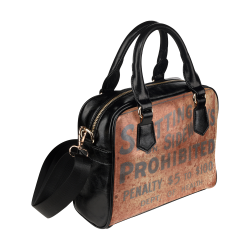 Spitting prohibited, penalty Shoulder Handbag (Model 1634)