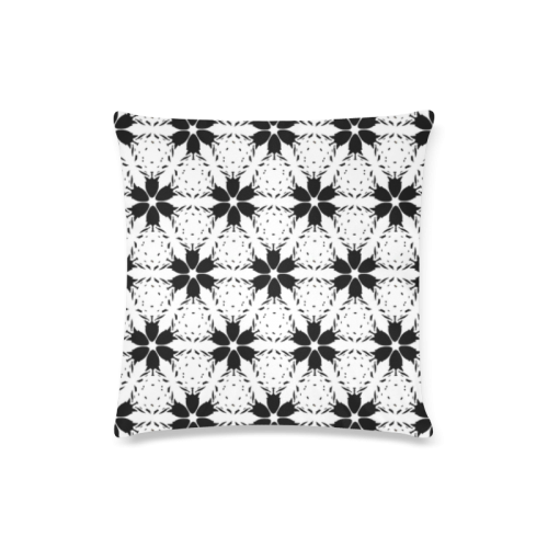 Black and White Floral Throw Pillow Custom Zippered Pillow Case 16"x16"(Twin Sides)