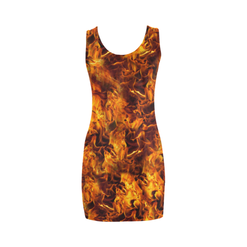 Flaming Fire Pattern Medea Vest Dress (Model D06)