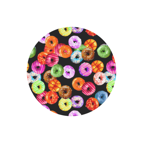 Colorful Yummy DONUTS pattern Round Mousepad