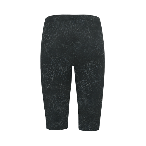 Black Crackling Pattern Hestia Cropped Leggings (Model L03)