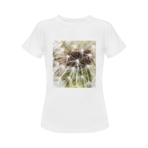 dandelion flower photo flowers macro Women's Classic T-Shirt (Model T17）