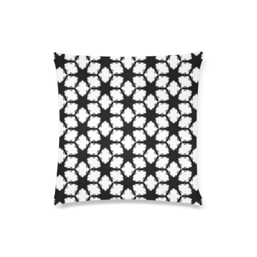 Black and White Floral Throw Pillow Custom Zippered Pillow Case 16"x16"(Twin Sides)