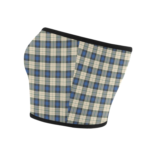 Classic Tartan Squares Fabric - blue beige Bandeau Top