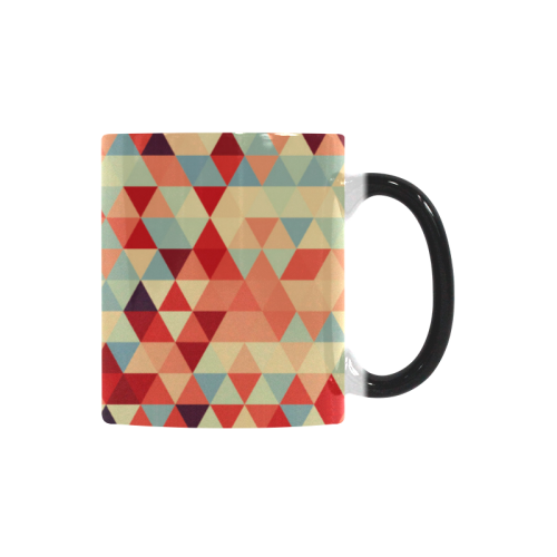 Modern Hipster TRINAGLES pattern red blue beige Custom Morphing Mug