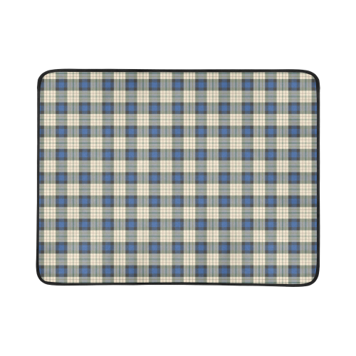 Classic Tartan Squares Fabric - blue beige Beach Mat 78"x 60"