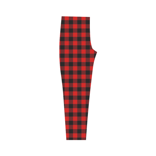 LUMBERJACK Squares Fabric - red black Capri Legging (Model L02)