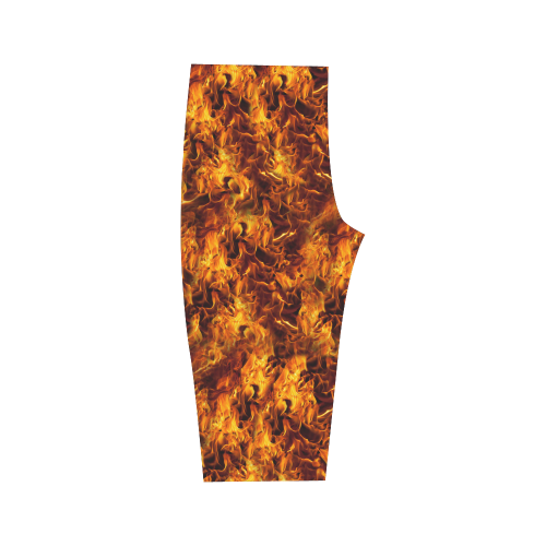 Flaming Fire Pattern Hestia Cropped Leggings (Model L03)