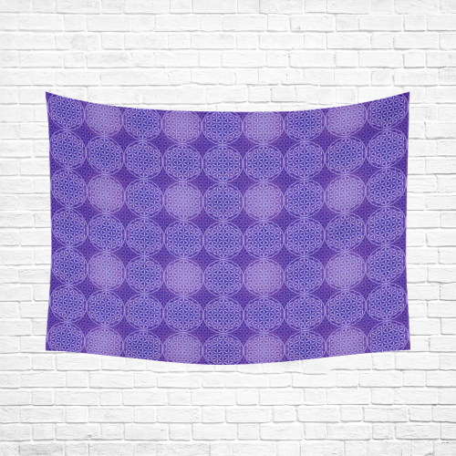 FLOWER OF LIFE stamp pattern purple violet Cotton Linen Wall Tapestry 80"x 60"