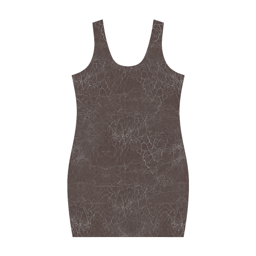 Brown Crackling Pattern Medea Vest Dress (Model D06)