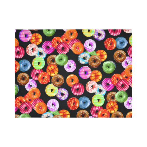 Colorful Yummy DONUTS pattern Cotton Linen Wall Tapestry 80"x 60"