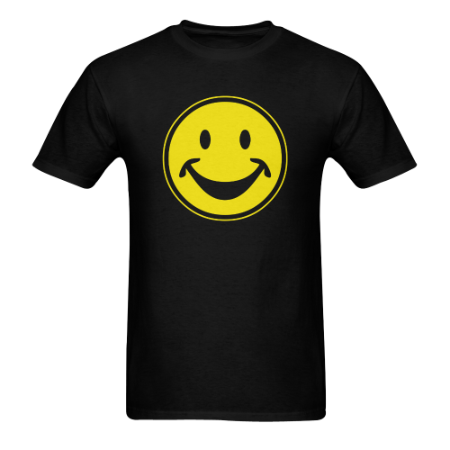 Funny yellow SMILEY for happy people Men's T-Shirt in USA Size (Two Sides Printing)