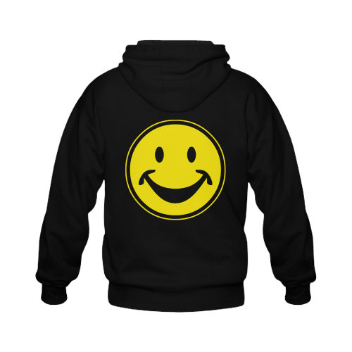 Funny yellow SMILEY for happy people Gildan Full Zip Hooded Sweatshirt (Model H02)