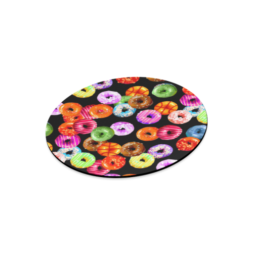 Colorful Yummy DONUTS pattern Round Mousepad