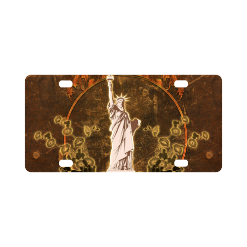 Statue of liberty with flowers Classic License Plate