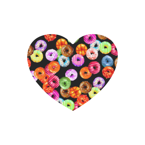 Colorful Yummy DONUTS pattern Heart-shaped Mousepad