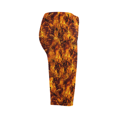 Flaming Fire Pattern Hestia Cropped Leggings (Model L03)