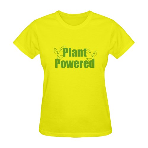 Vegan Plant Powered Think Green Sunny Women's T-shirt (Model T05)