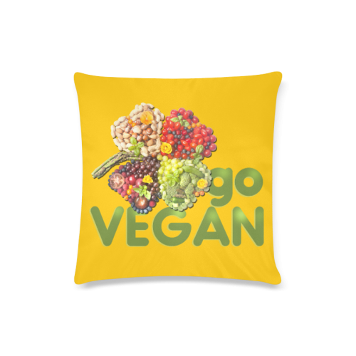 Vegan Go Cloverleaf Think Green Custom Zippered Pillow Case 16"x16"(Twin Sides)