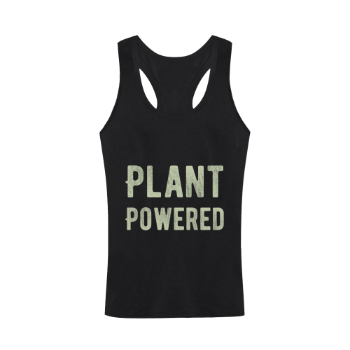 Vegan Plant Powered Think Green Veganism Vintage Plus-size Men's I-shaped Tank Top (Model T32)