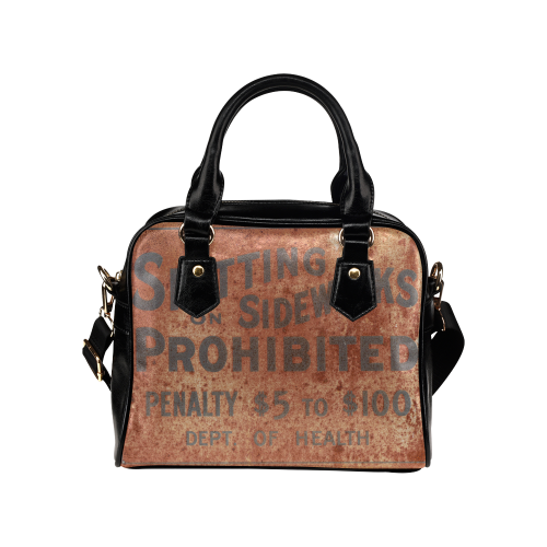 Spitting prohibited, penalty Shoulder Handbag (Model 1634)