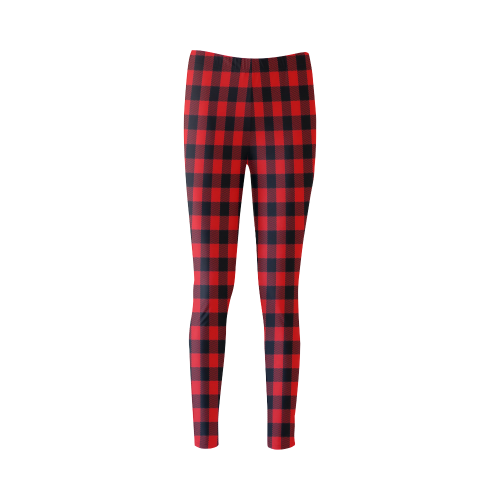 LUMBERJACK Squares Fabric - red black Cassandra Women's Leggings (Model L01)