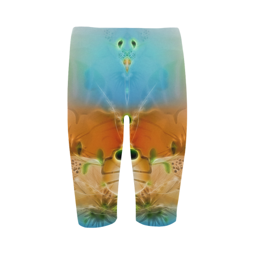 Wonderful glowing flowers Hestia Cropped Leggings (Model L03)