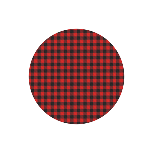 LUMBERJACK Squares Fabric - red black Round Mousepad