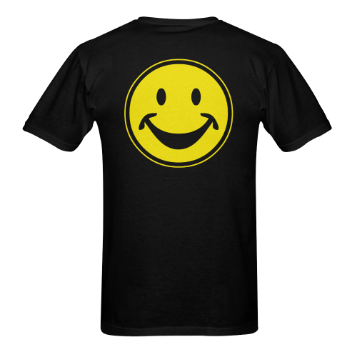 Funny yellow SMILEY for happy people Men's T-Shirt in USA Size (Two Sides Printing)