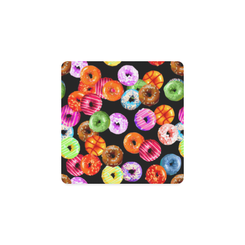 Colorful Yummy DONUTS pattern Square Coaster