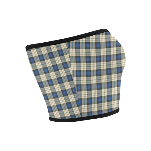 Classic Tartan Squares Fabric - blue beige Bandeau Top