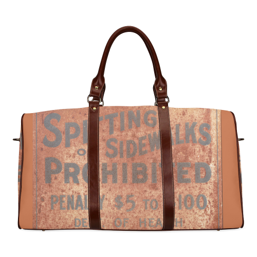 Spitting prohibited, penalty Waterproof Travel Bag/Small (Model 1639)