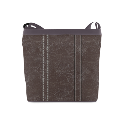 Brown Crackling With Stitching Crossbody Bags (Model 1613)