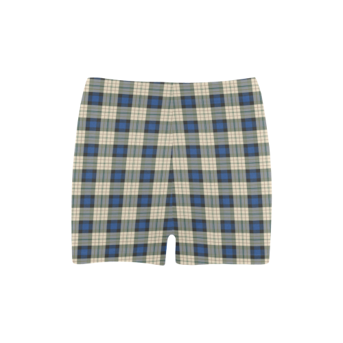 Classic Tartan Squares Fabric - blue beige Briseis Skinny Shorts (Model L04)