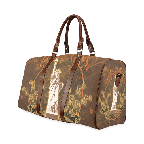Statue of liberty with flowers Waterproof Travel Bag/Small (Model 1639)