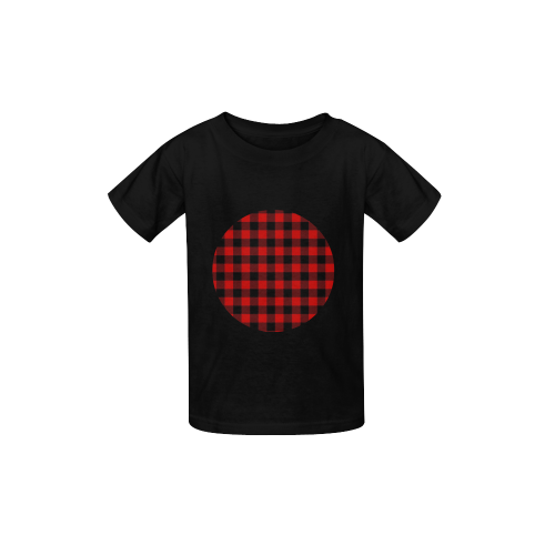 LUMBERJACK Squares Fabric - red black Kid's  Classic T-shirt (Model T22)