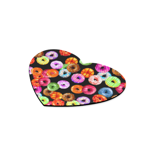 Colorful Yummy DONUTS pattern Heart-shaped Mousepad