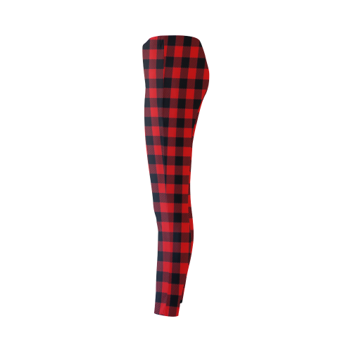 LUMBERJACK Squares Fabric - red black Cassandra Women's Leggings (Model L01)