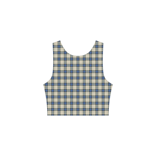 Classic Tartan Squares Fabric - blue beige Atalanta Sundress (Model D04)