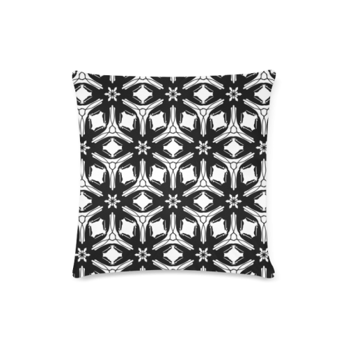 Black and White Floral Throw Pillow Custom Zippered Pillow Case 16"x16"(Twin Sides)