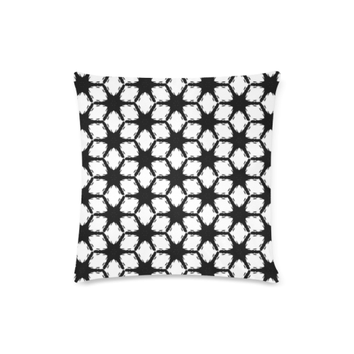 Black and White Floral Throw Pillow Custom Zippered Pillow Case 16"x16"(Twin Sides)