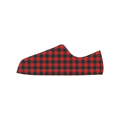 LUMBERJACK Squares Fabric - red black Men's Classic Canvas Shoes (Model 018)