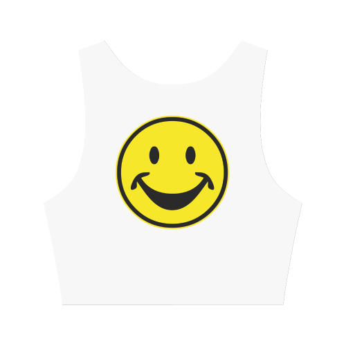 Funny yellow SMILEY for happy people Women's Crop Top (Model T42)