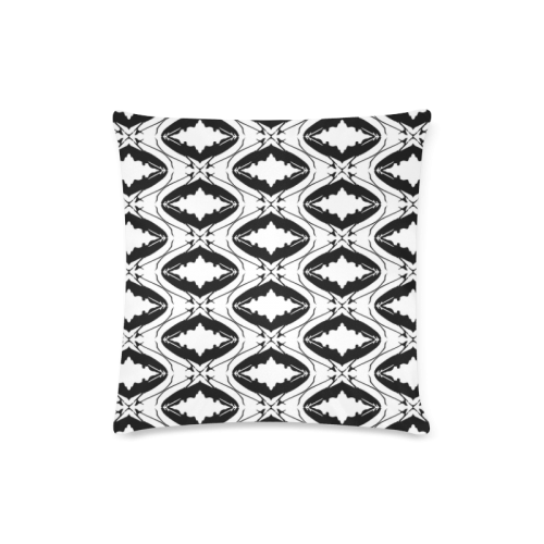 Black and White Floral Throw Pillow Custom Zippered Pillow Case 16"x16"(Twin Sides)