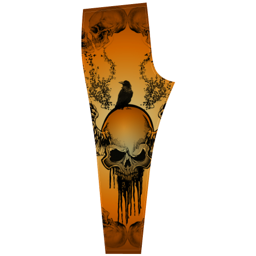 Amazing skull with crow Cassandra Women's Leggings (Model L01)