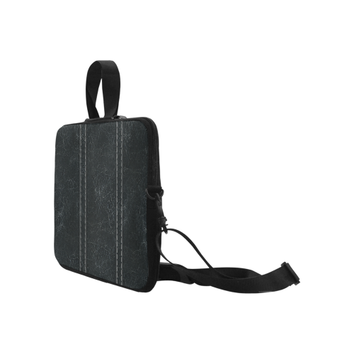 Black  Crackling With Stitching Laptop Handbags 17"