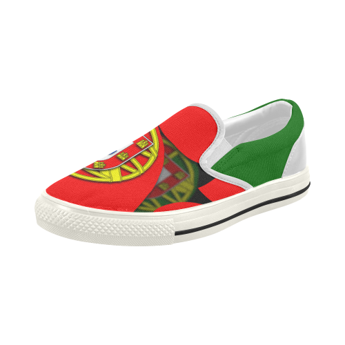 The Flag of Portugal Women's Slip-on Canvas Shoes (Model 019)